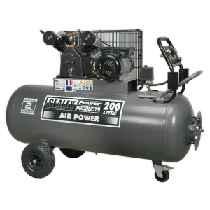 Compressor 200L Belt Drive 3hp with Front Control Panel
