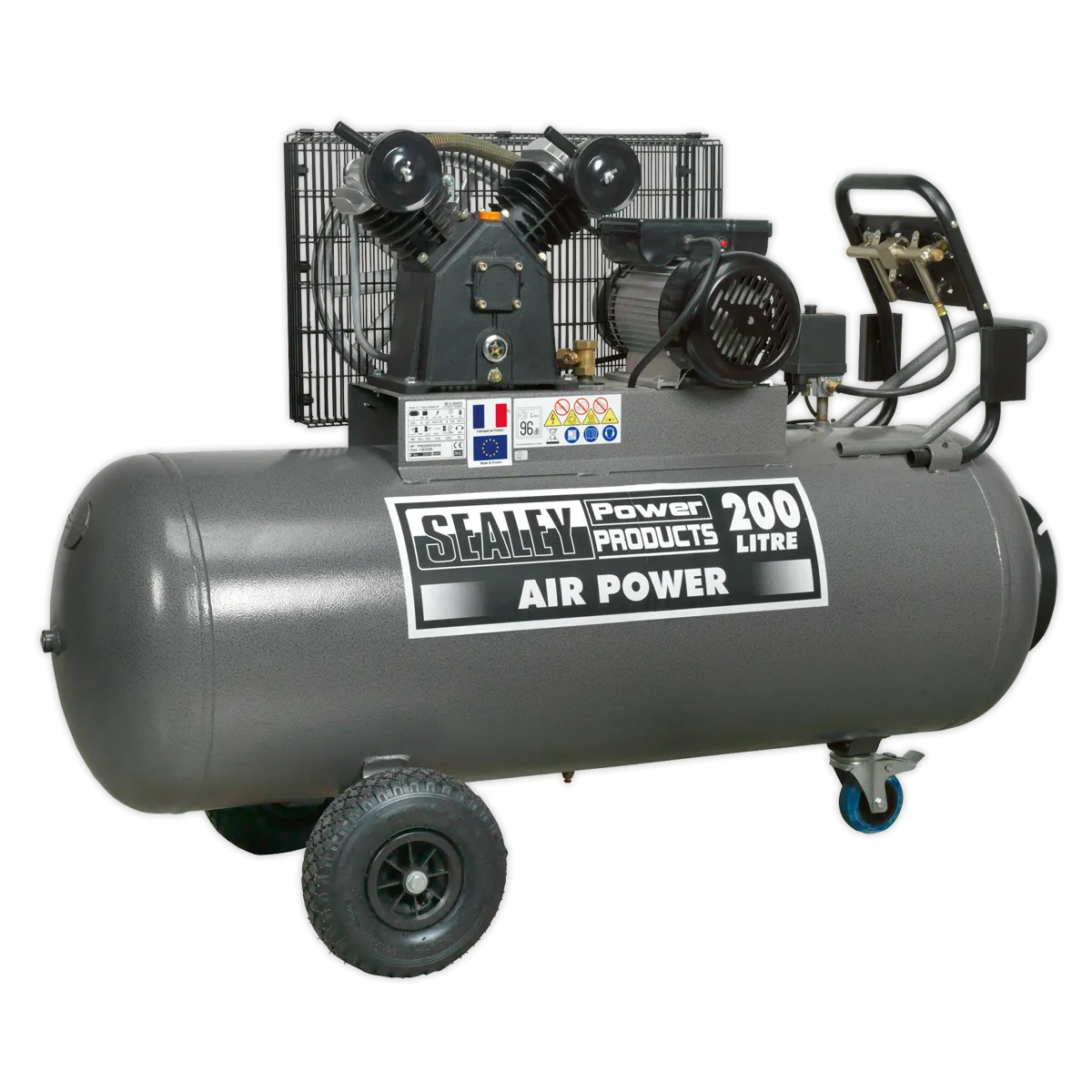 Compressor 200L Belt Drive 3hp with Front Control Panel