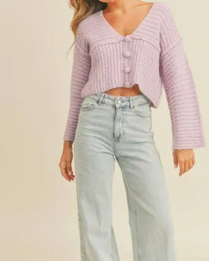 Cropped Cardigan in Lilac | Lilac