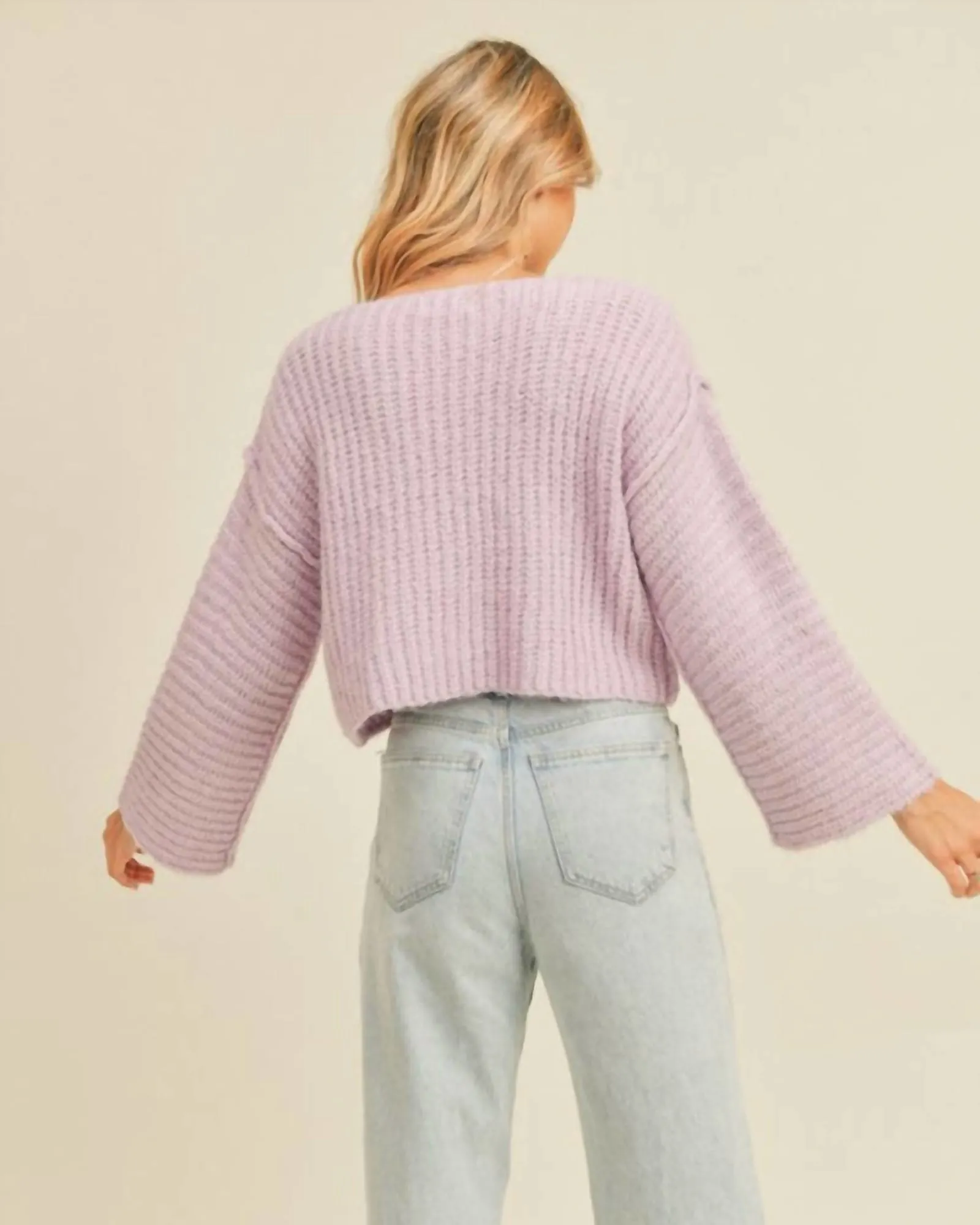 Cropped Cardigan in Lilac | Lilac