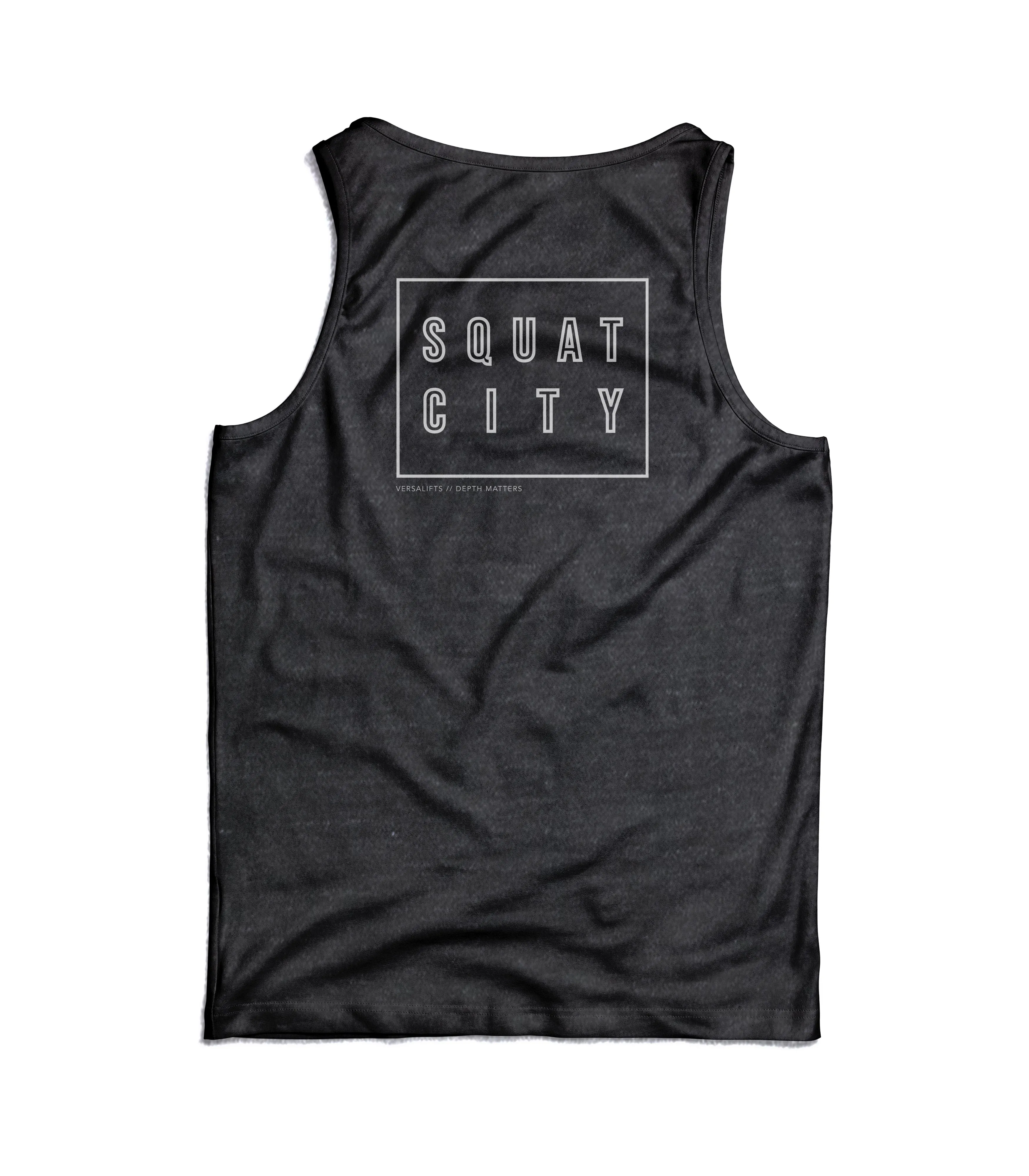 Dark Heather Grey VersaLifts™ squat city muscle tank