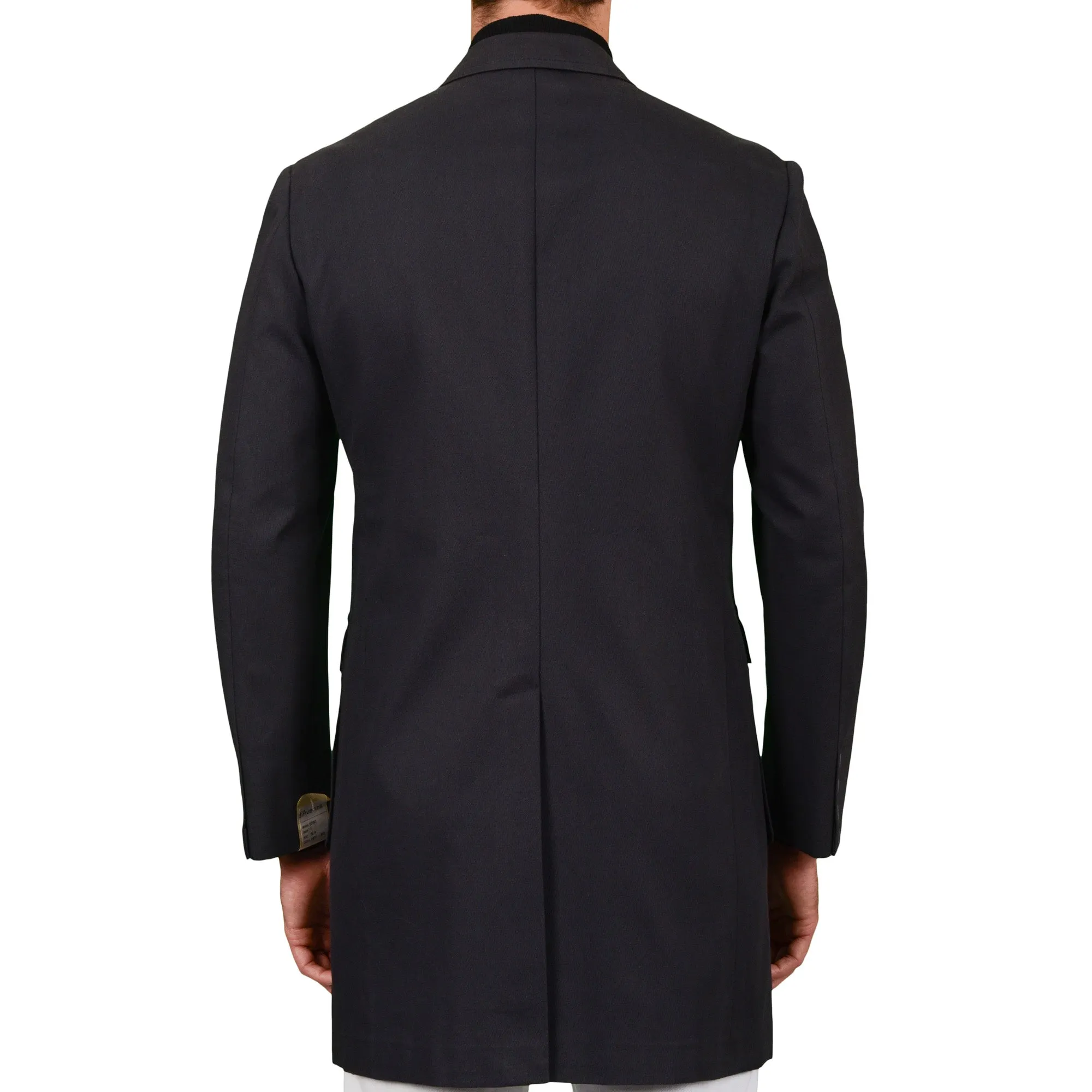 D'AVENZA Roma Handmade Blue Cotton Unlined Coat EU 50 NEW US 40