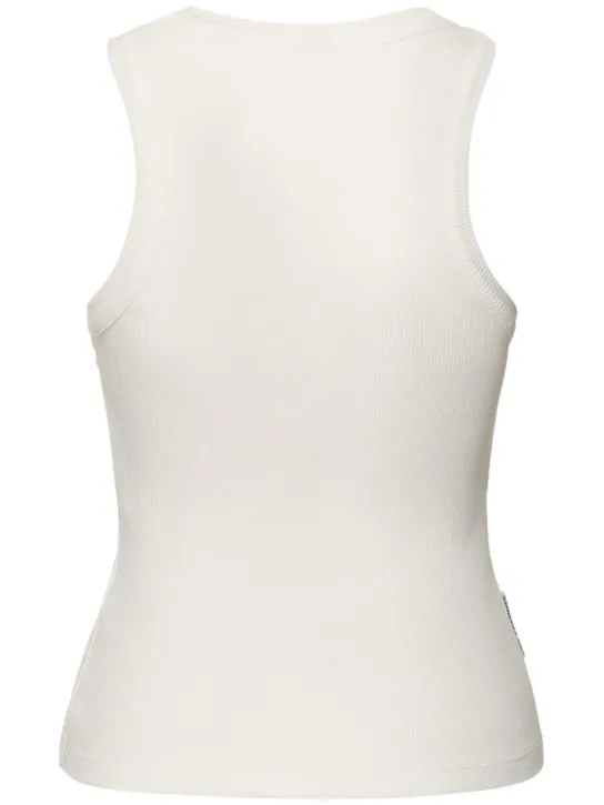 Des Phemmes   Embellished ribbed jersey tank top 