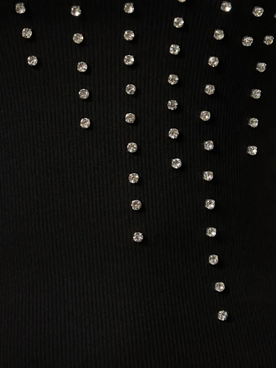 Des Phemmes   Embellished ribbed jersey tank top 
