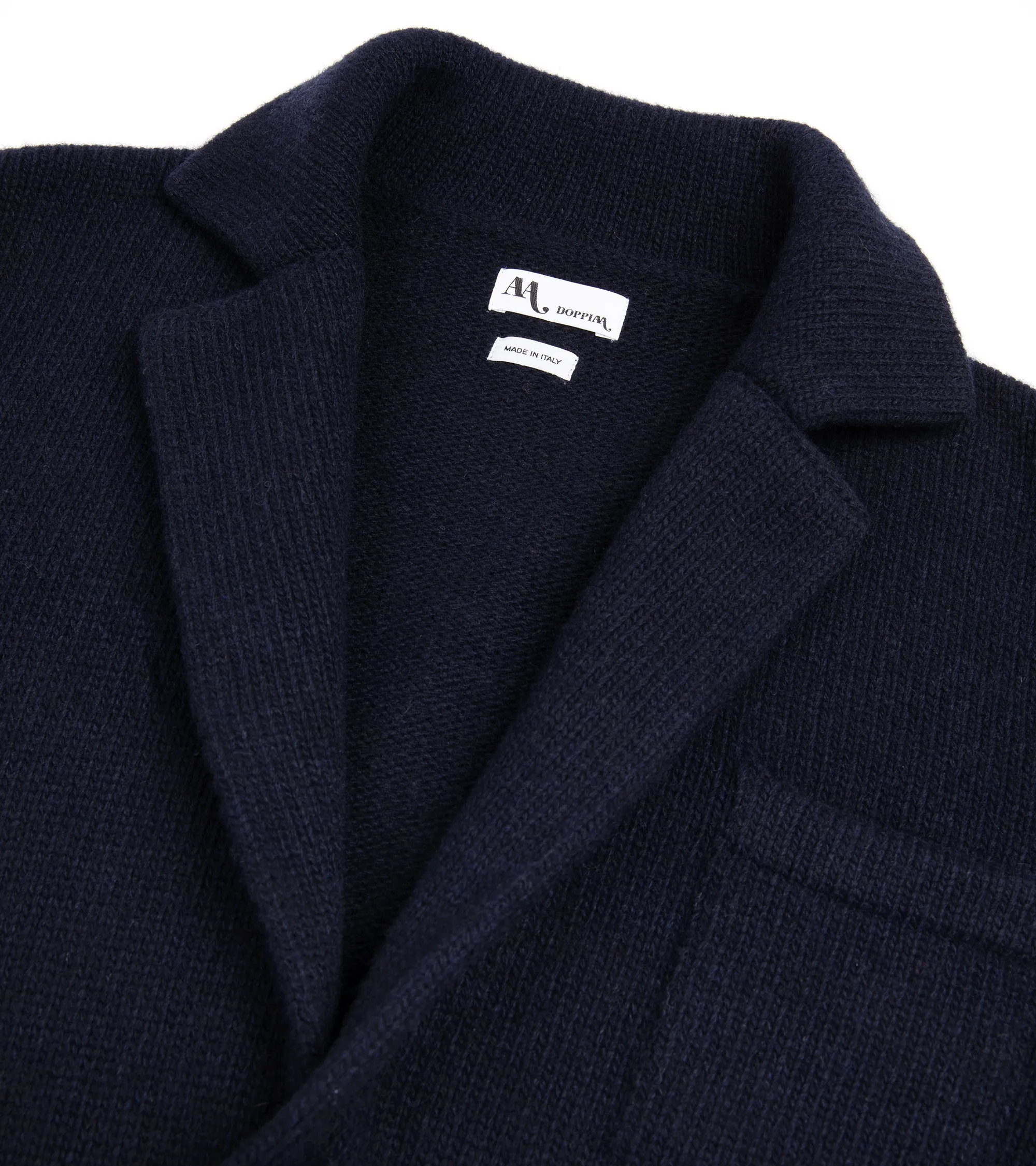 Doppiaa Aalviero Wool Knit Cardigan Jacket: Navy