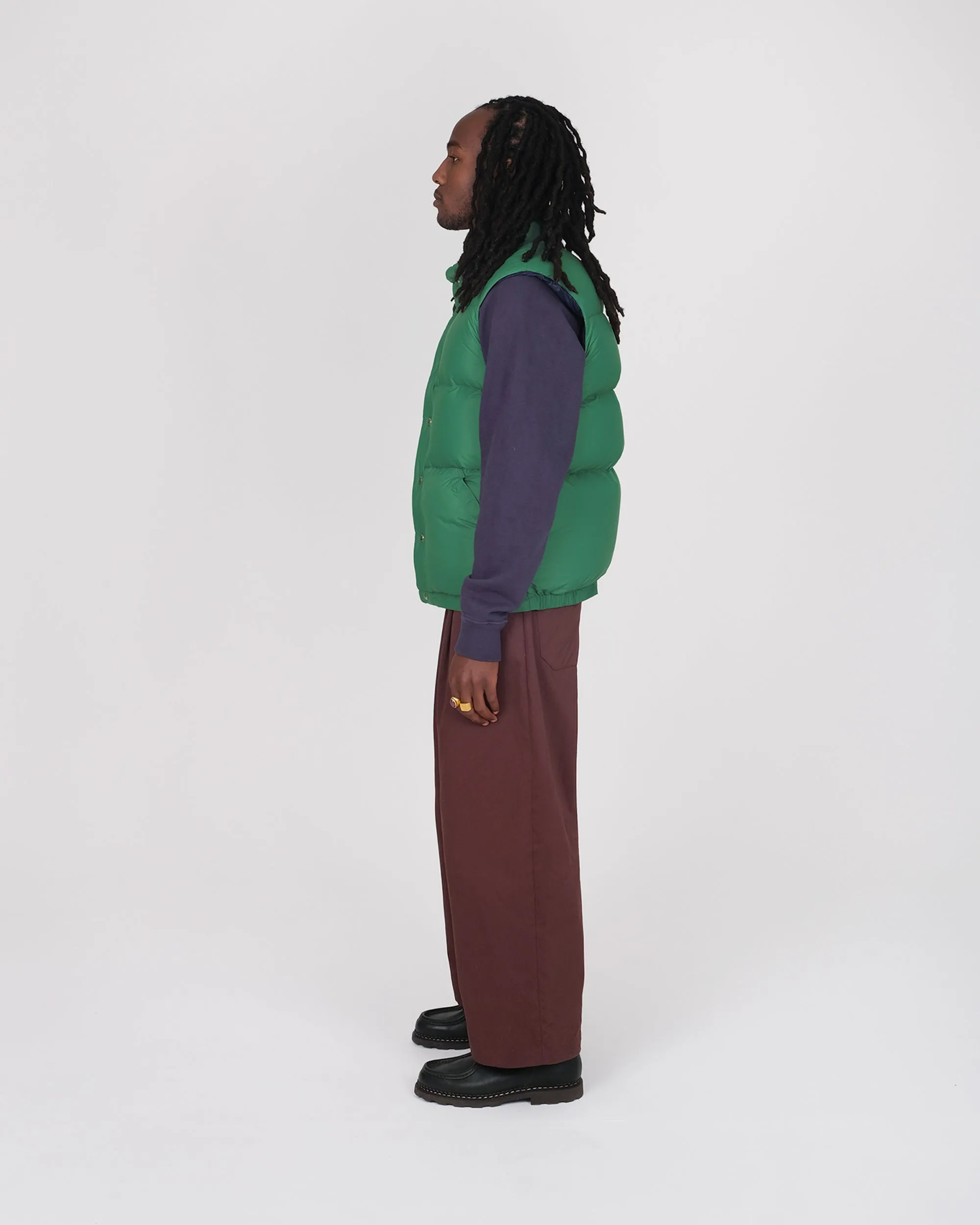 Down Italian Vest - Streakfree Nylon - Green (Final Sale)