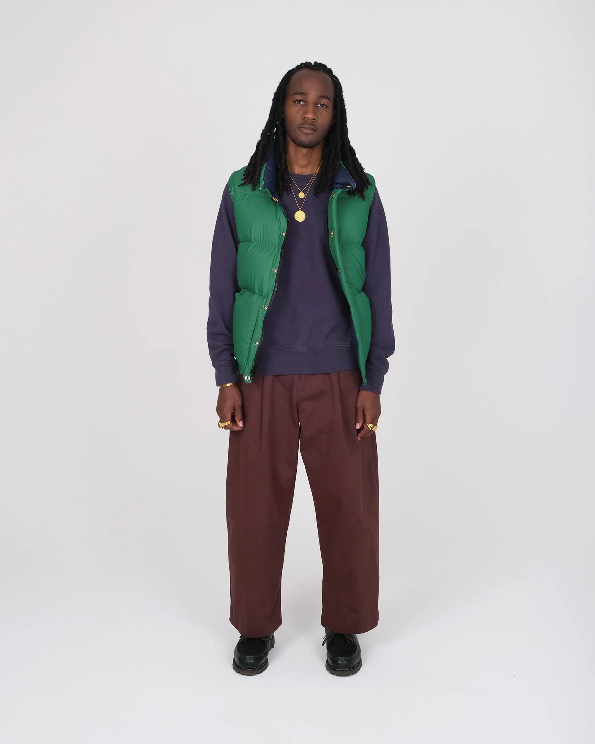 Down Italian Vest - Streakfree Nylon - Green (Final Sale)