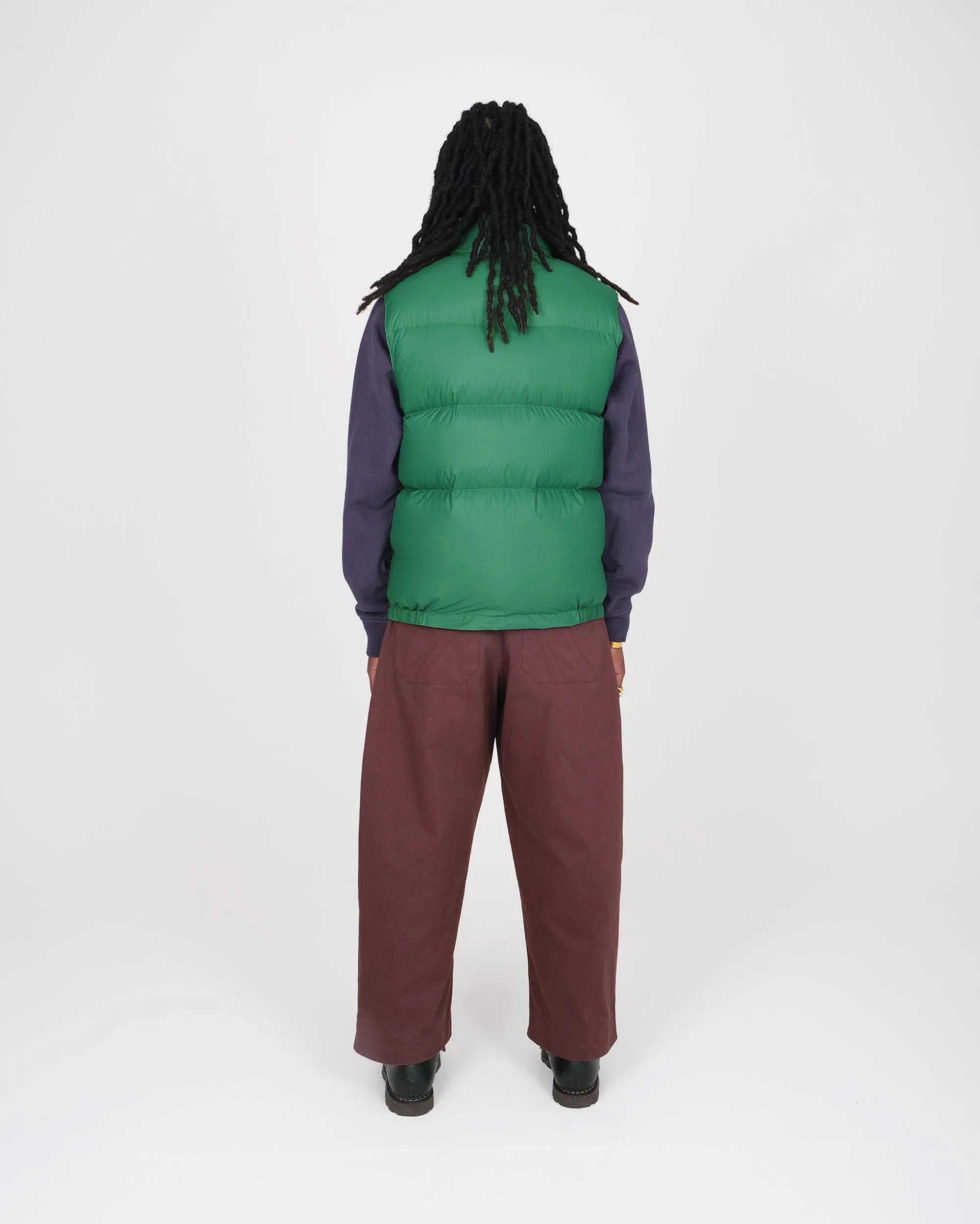 Down Italian Vest - Streakfree Nylon - Green (Final Sale)