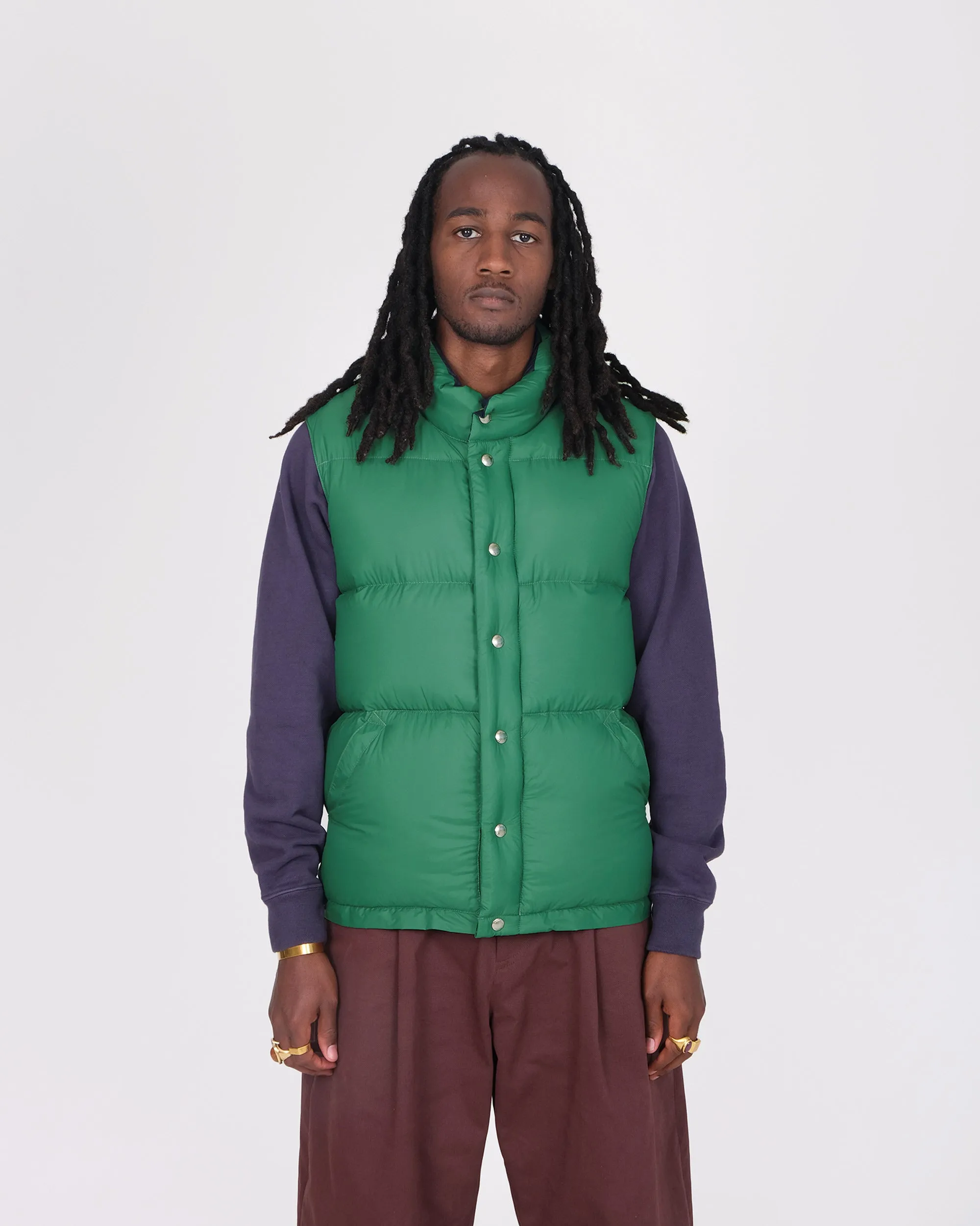Down Italian Vest - Streakfree Nylon - Green (Final Sale)