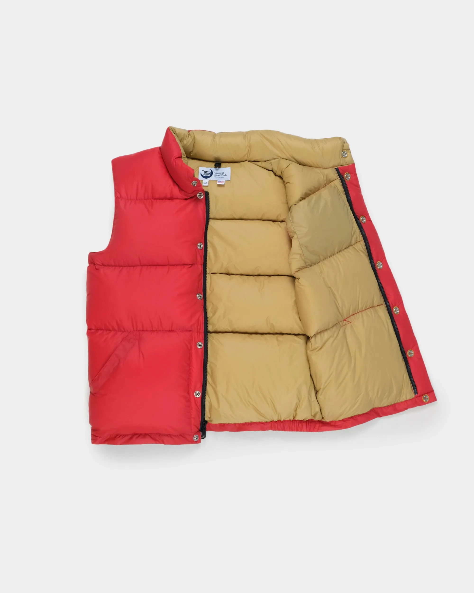 Down Italian Vest - Streakfree Nylon - Red (Final Sale)