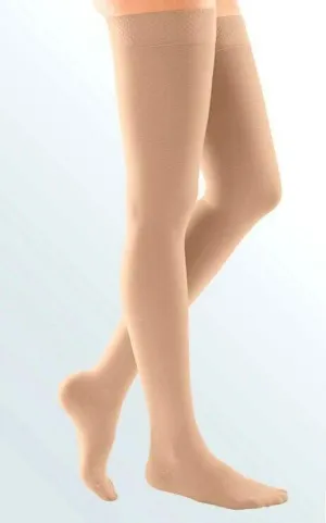 Duomed Soft Class 1 Closed Toe Thigh Length Compression Stockings Small Sand