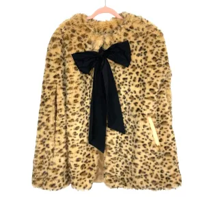 Elizabeth Wilson Leopard Removable Bow Cape- Size L