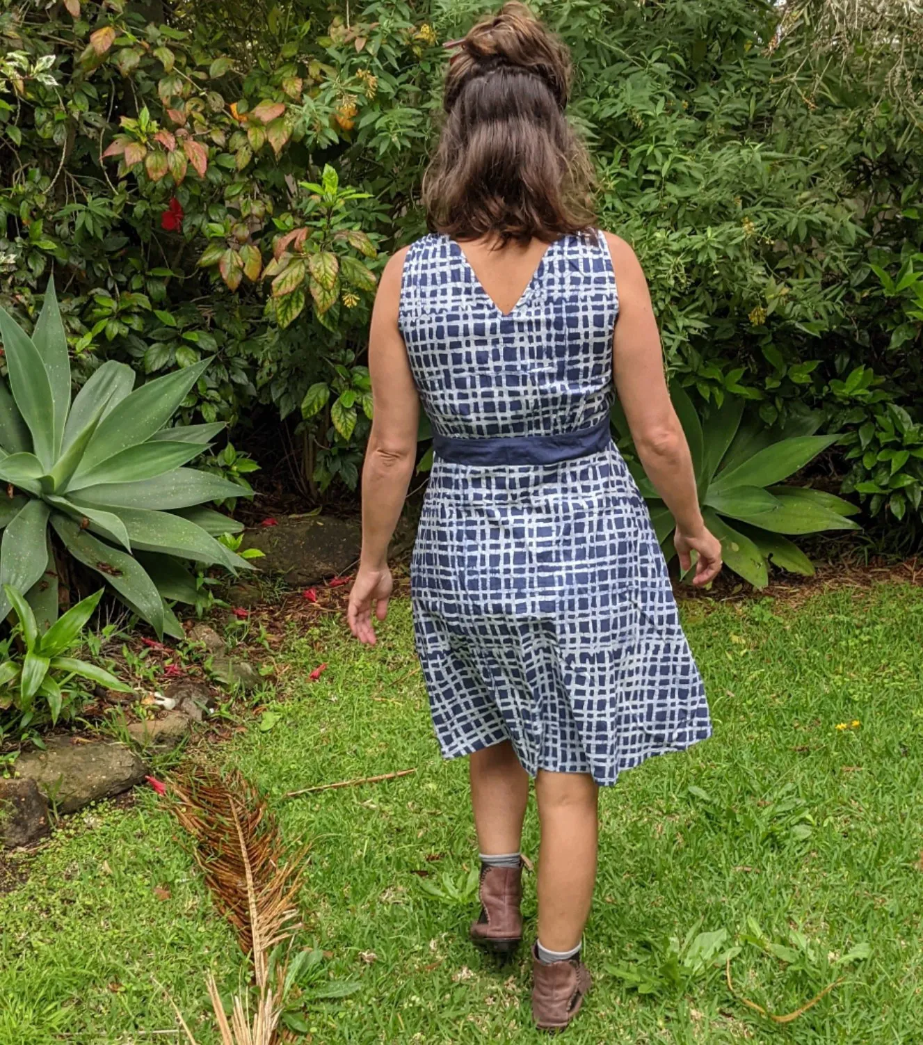 Emi Dress in Navy Plaid