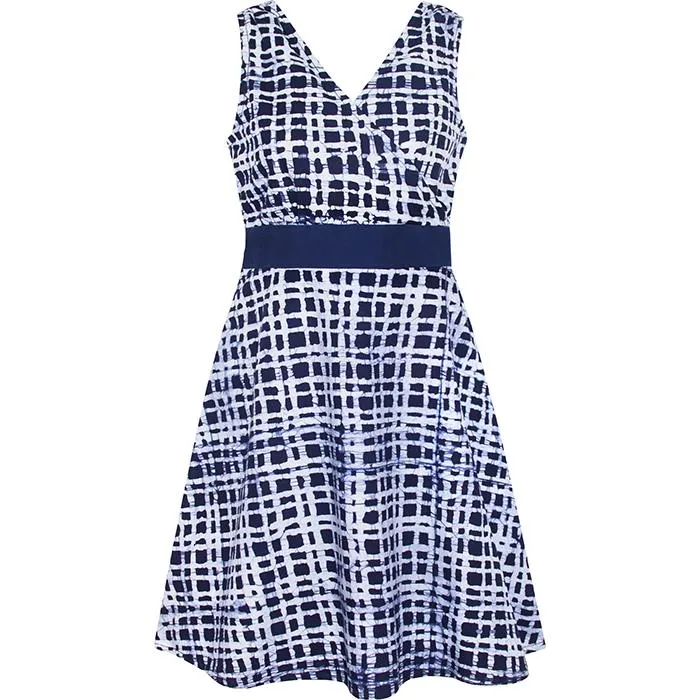 Emi Dress in Navy Plaid