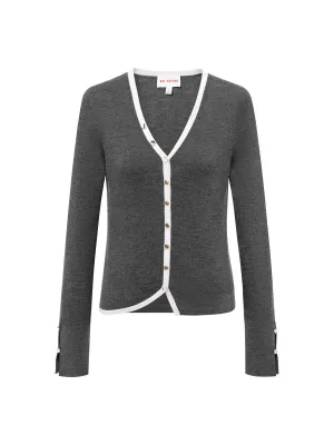 EP YAYING Wool V-neck Knitted Cardigan