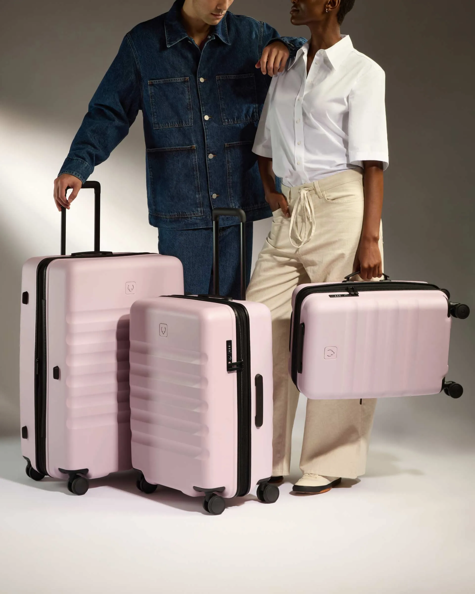 Expander Cabin Suitcase Set in Moorland Pink - Icon Stripe