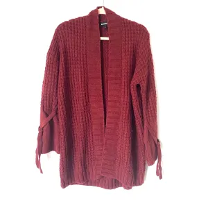 Express Maroon Tie Sleeve Knit Open Cardigan- Size S (see notes)