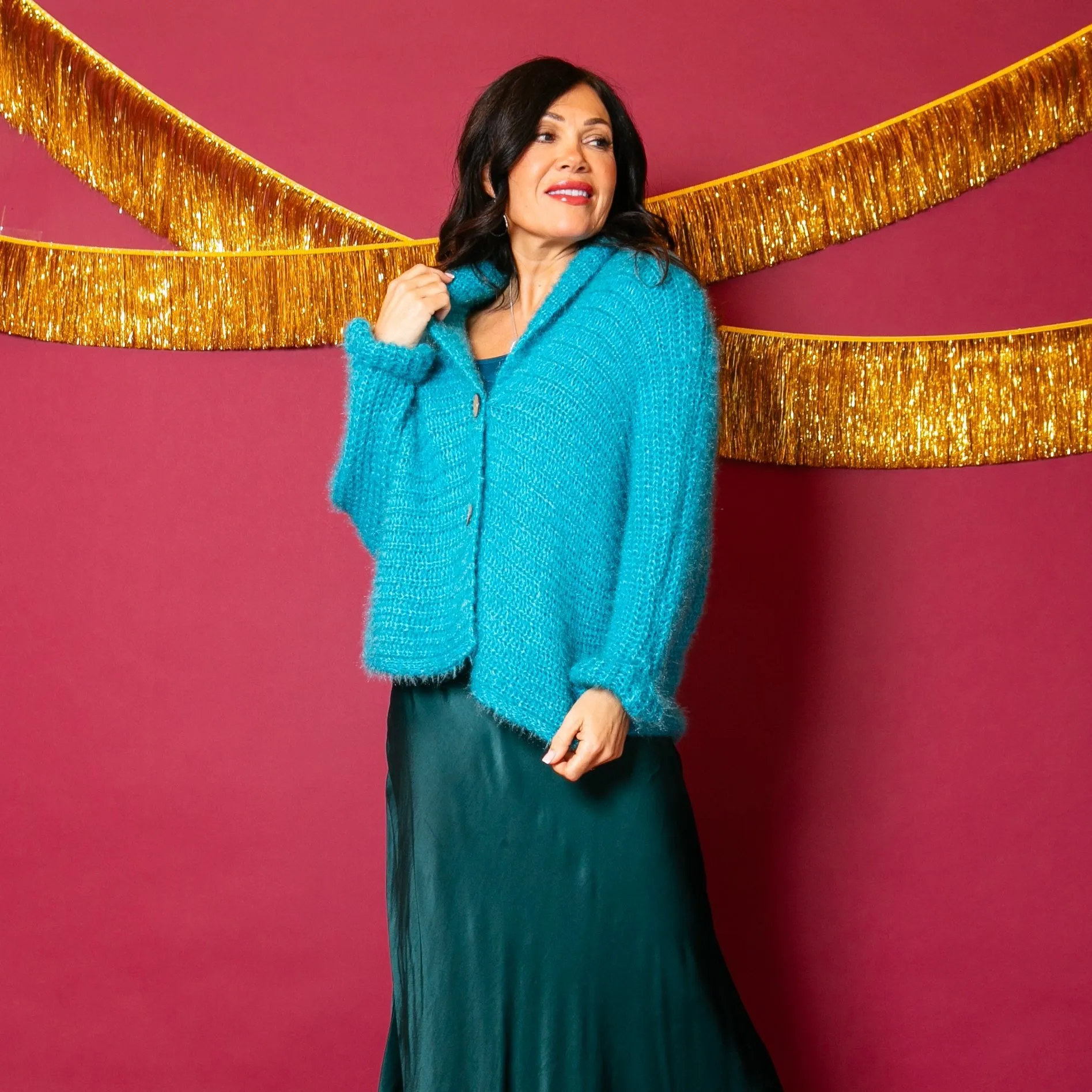 Fuzzy Collar Cardigan