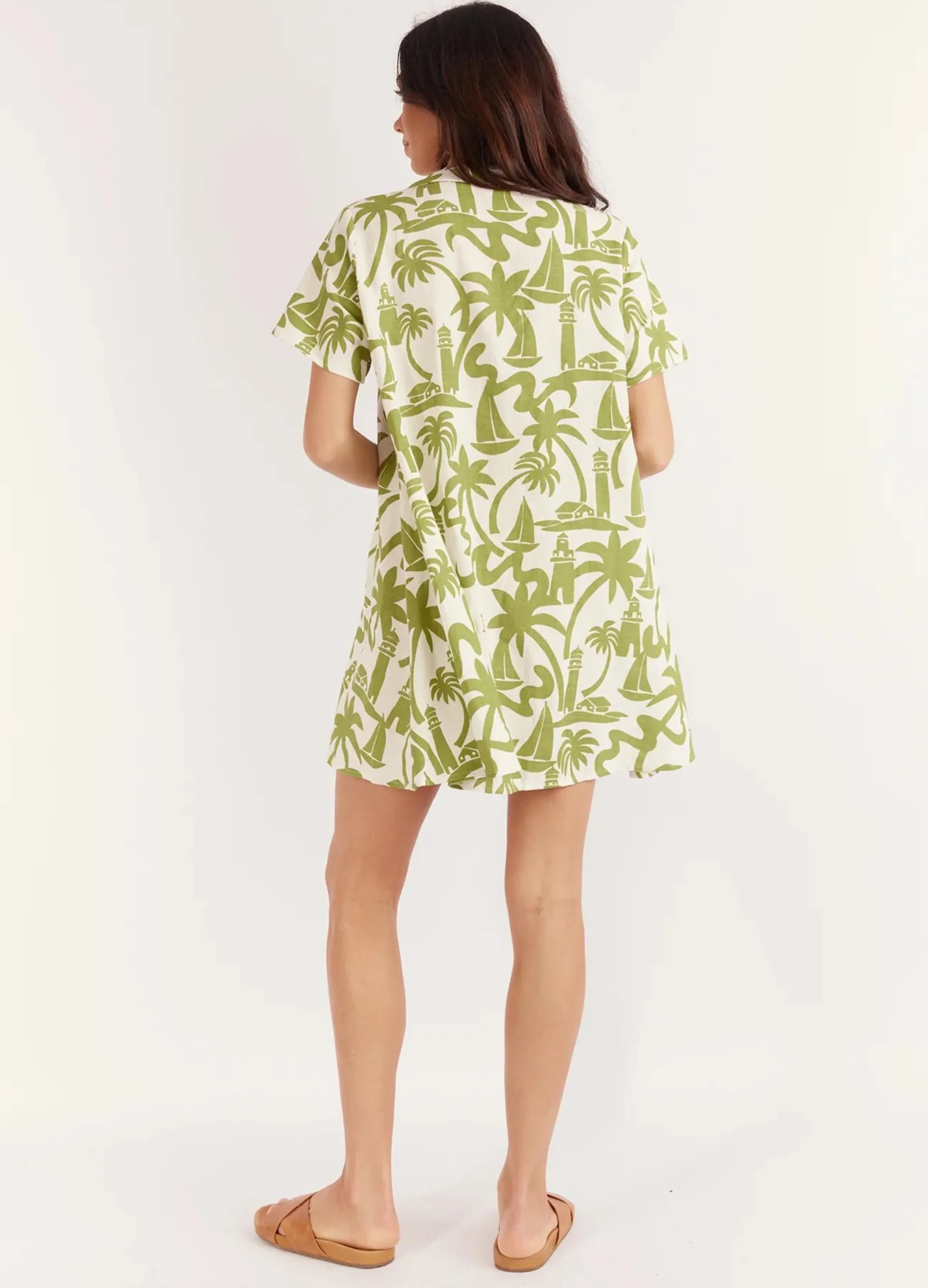 Girl and the Sun - Bliss Mini Dress - Lighthouse Print