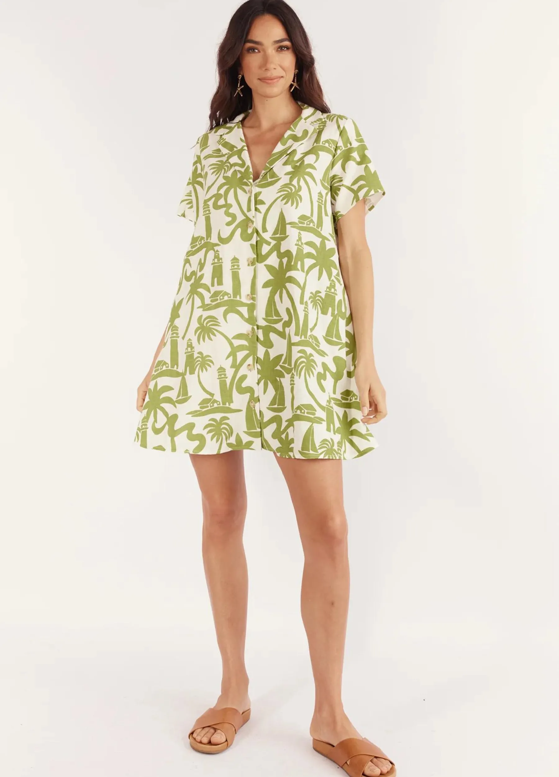 Girl and the Sun - Bliss Mini Dress - Lighthouse Print