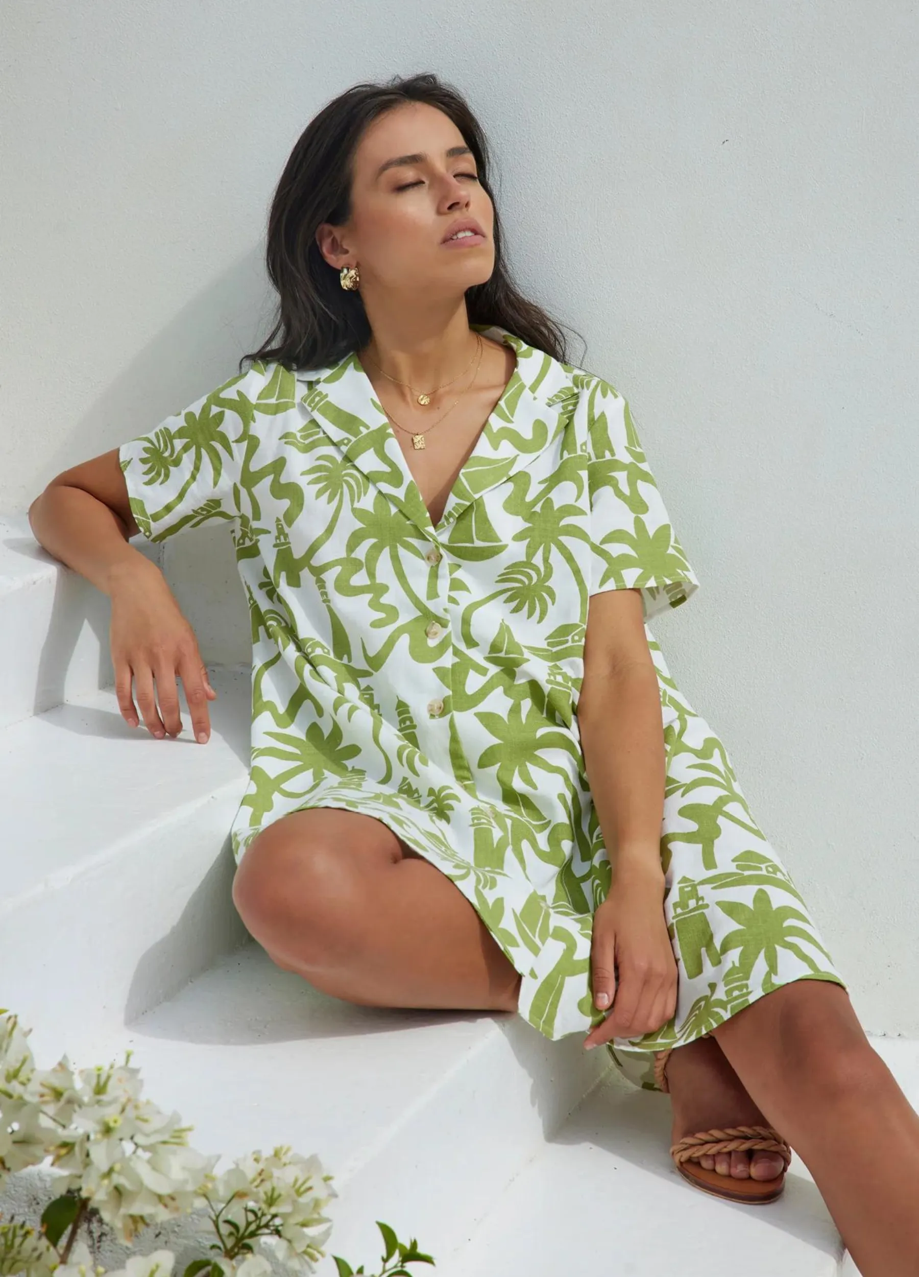 Girl and the Sun - Bliss Mini Dress - Lighthouse Print
