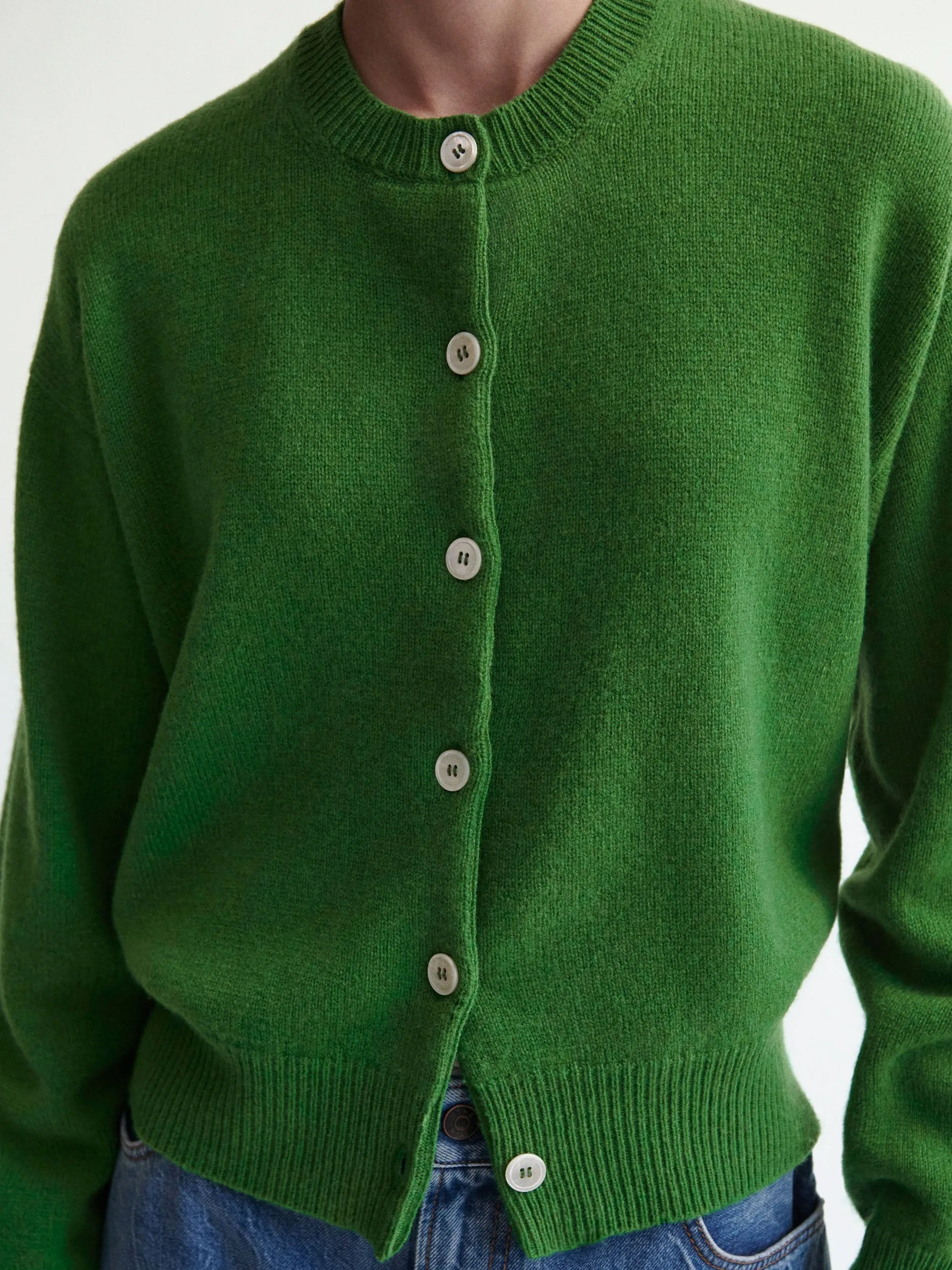 Green Geelong Ada crewneck cardigan