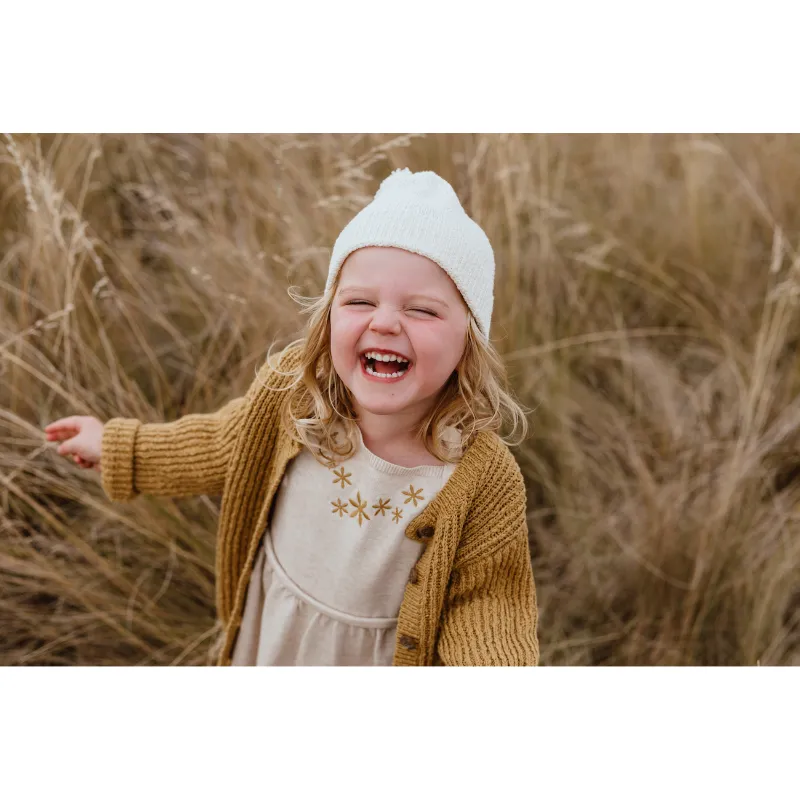 Grown Ribbed Slub Yarn Cardigan - Harvest Gold