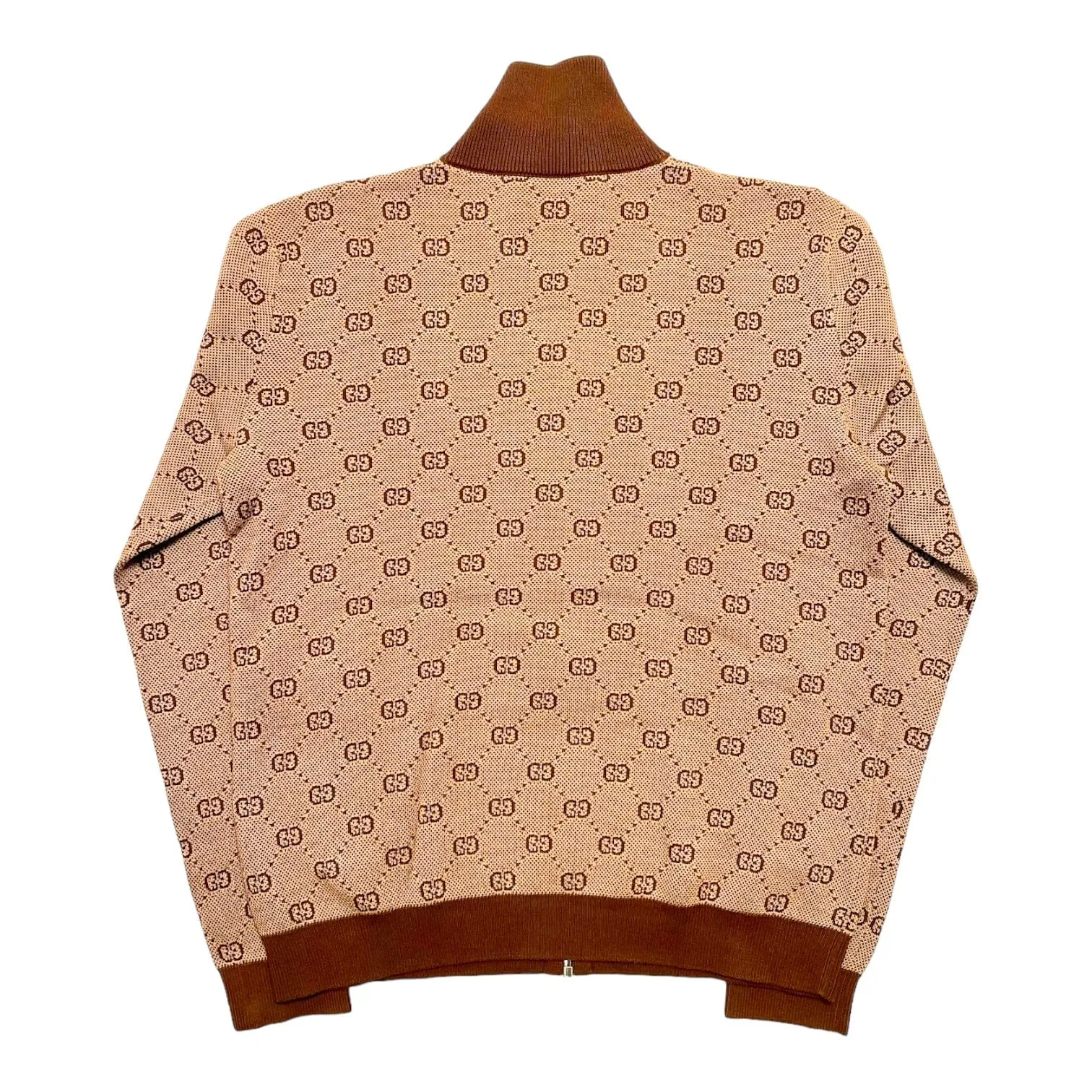 Gucci GG Jacquard Knitted Track Jacket Brown Pre-Owned