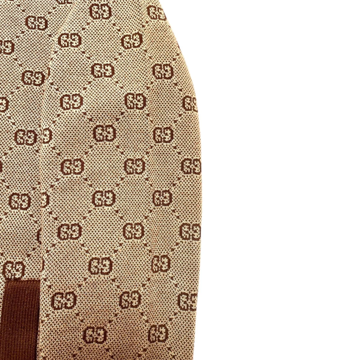 Gucci GG Jacquard Knitted Track Jacket Brown Pre-Owned