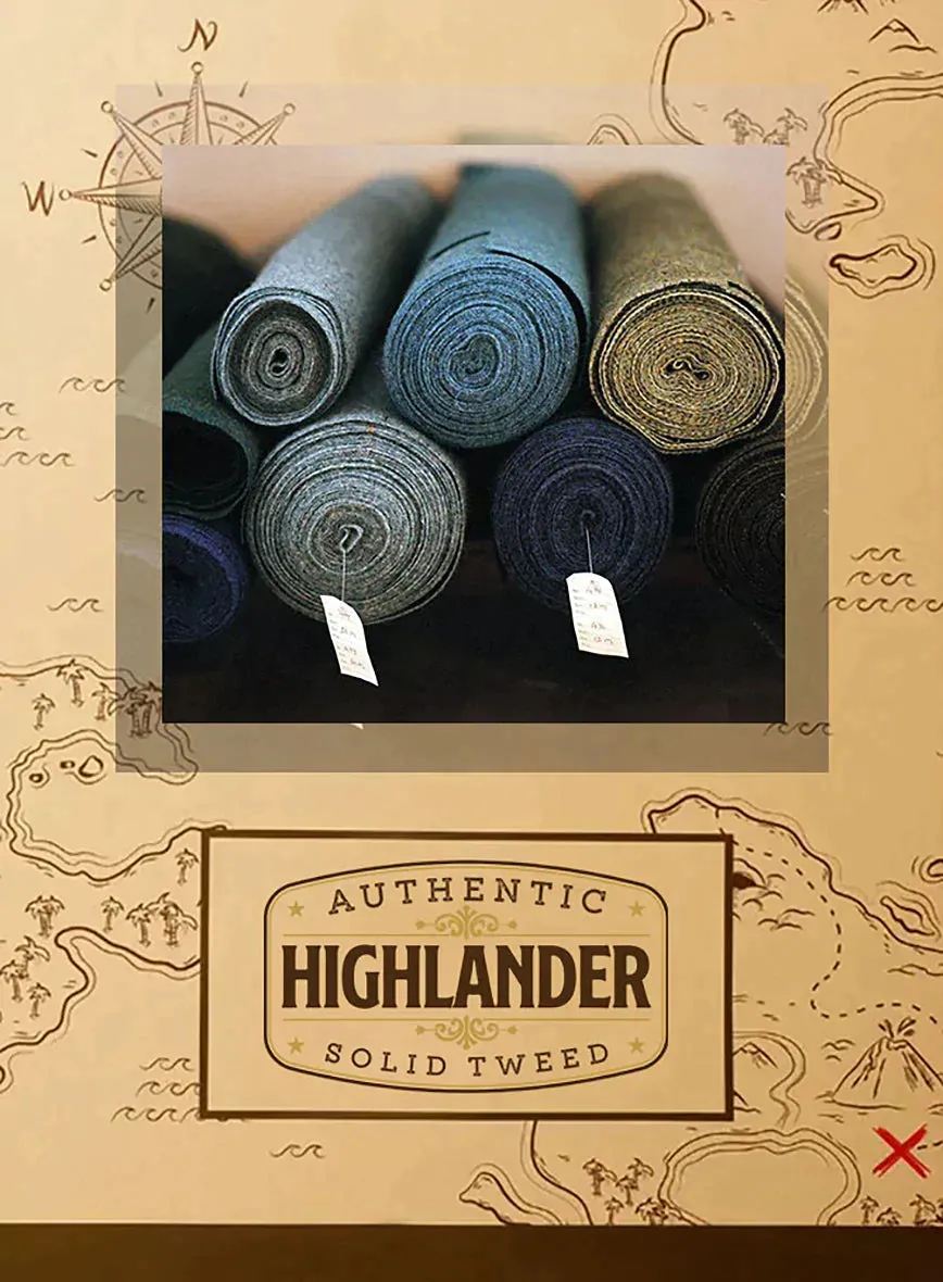Highlander Heavy Charcoal Bedford Tweed GQ Overcoat