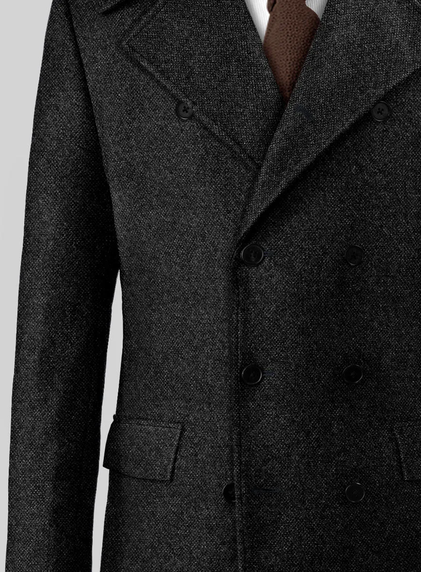 Highlander Heavy Charcoal Bedford Tweed GQ Overcoat