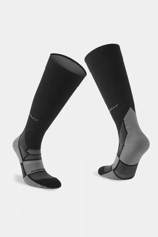 Hilly Unisex Pulse Compression Sock Sports Running Socks - Black / Grey
