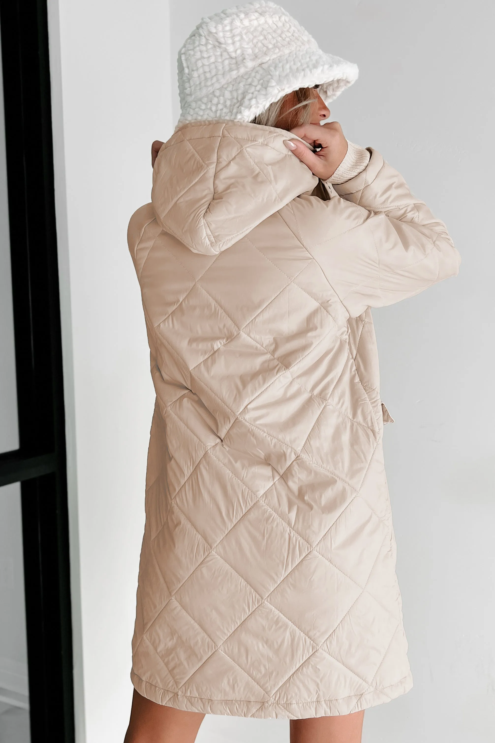 Holiday Steal- Winter Walks Quilted Coat (Beige)