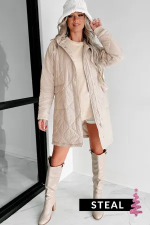 Holiday Steal- Winter Walks Quilted Coat (Beige)
