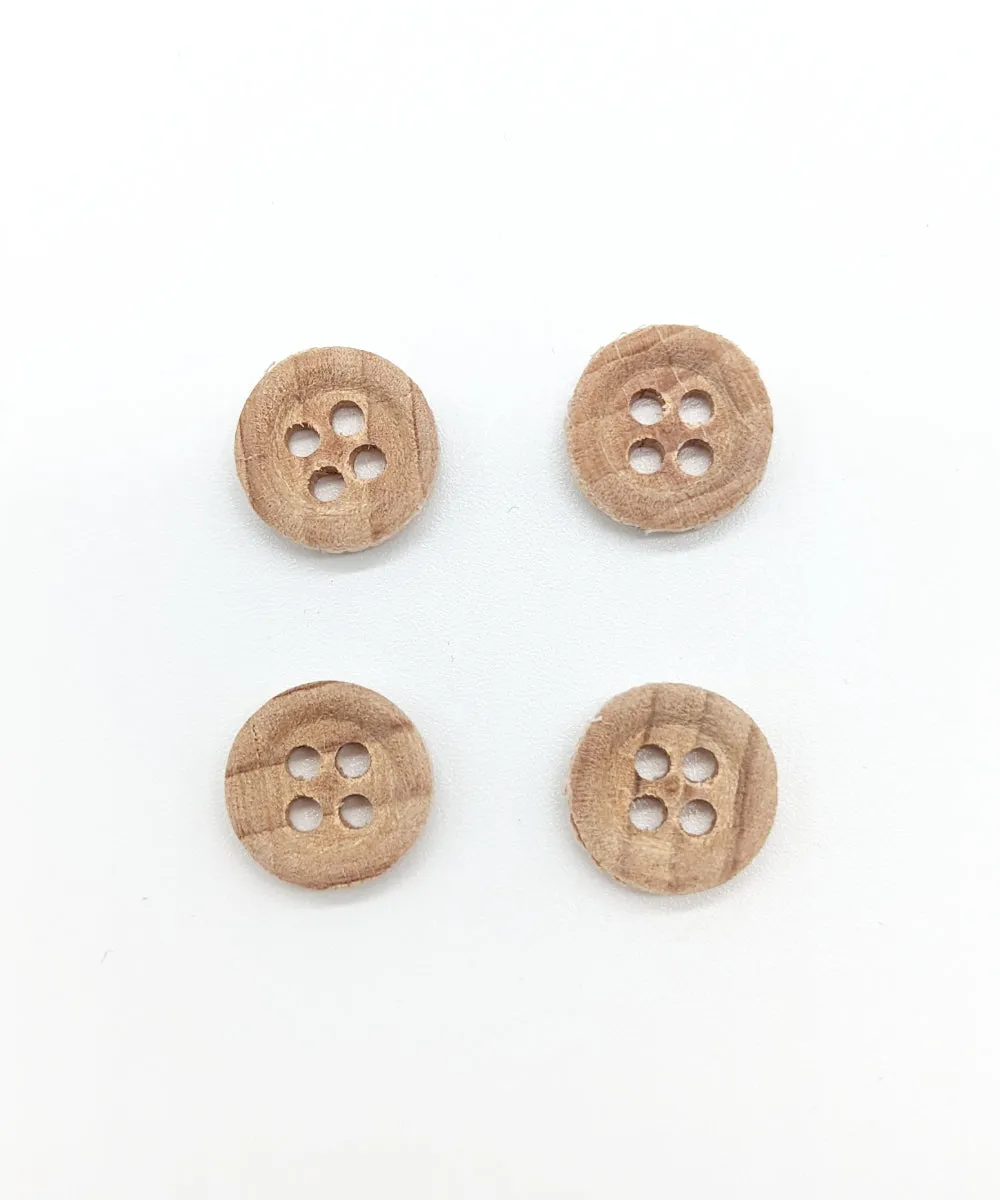 Holzknopf matt mit 4 Lchern, 12mm, 15mm, 23mm