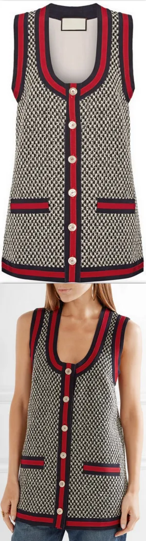 Houndstooth Vest with Web-Trim