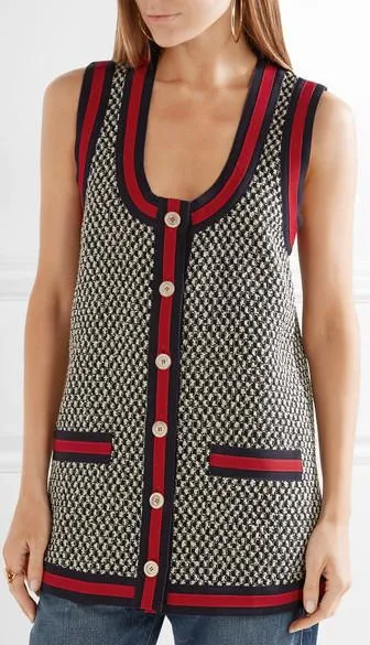 Houndstooth Vest with Web-Trim