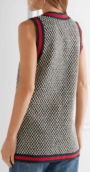 Houndstooth Vest with Web-Trim