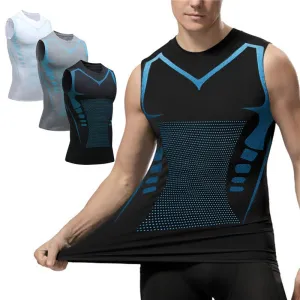 Ice-Silk Men’s Shaping Vest – Slimming Compression Tank Top for Tummy Control, Quick-Dry Fitness Wear for a Sculpted Look