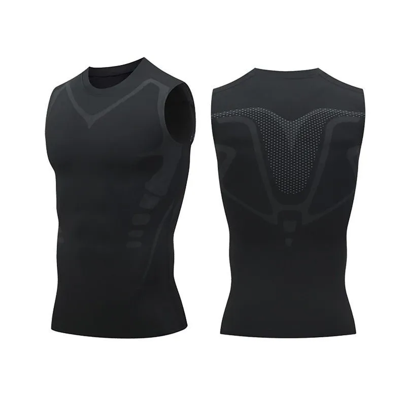 Ice-Silk Men’s Shaping Vest – Slimming Compression Tank Top for Tummy Control, Quick-Dry Fitness Wear for a Sculpted Look