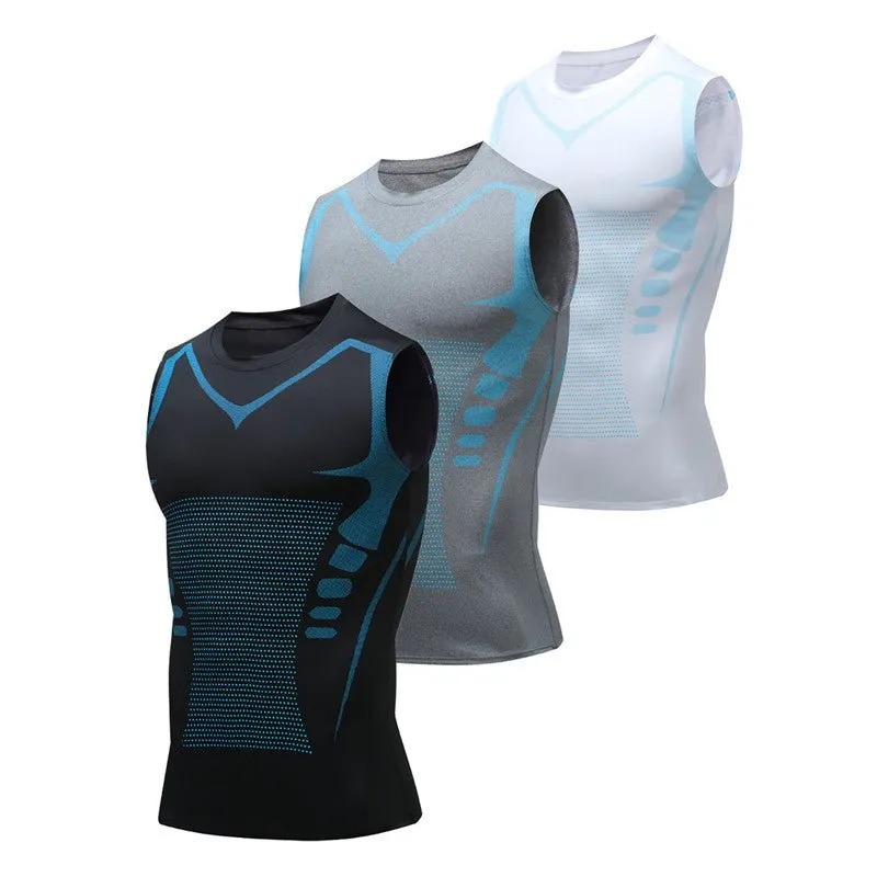 Ice-Silk Men’s Shaping Vest – Slimming Compression Tank Top for Tummy Control, Quick-Dry Fitness Wear for a Sculpted Look