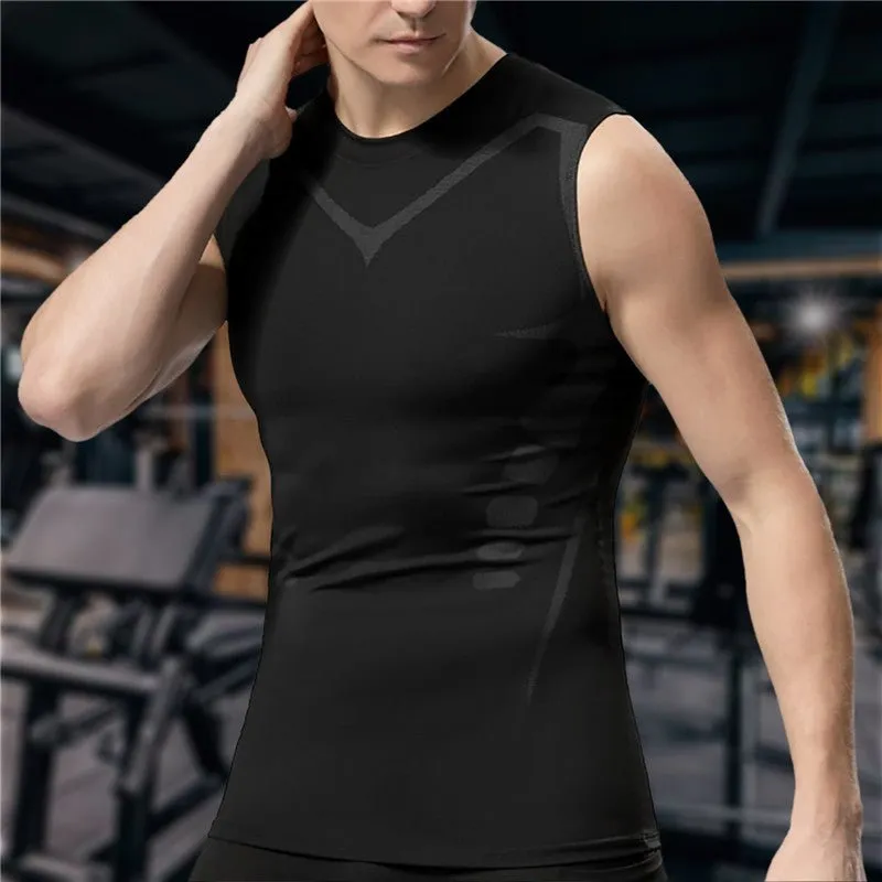 Ice-Silk Men’s Shaping Vest – Slimming Compression Tank Top for Tummy Control, Quick-Dry Fitness Wear for a Sculpted Look