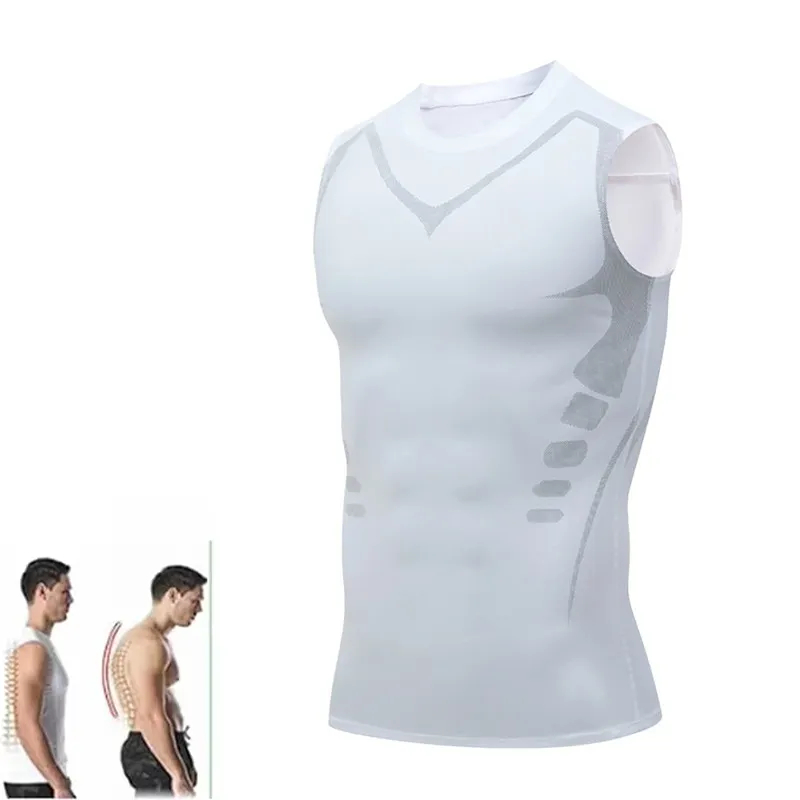 Ice-Silk Men’s Shaping Vest – Slimming Compression Tank Top for Tummy Control, Quick-Dry Fitness Wear for a Sculpted Look