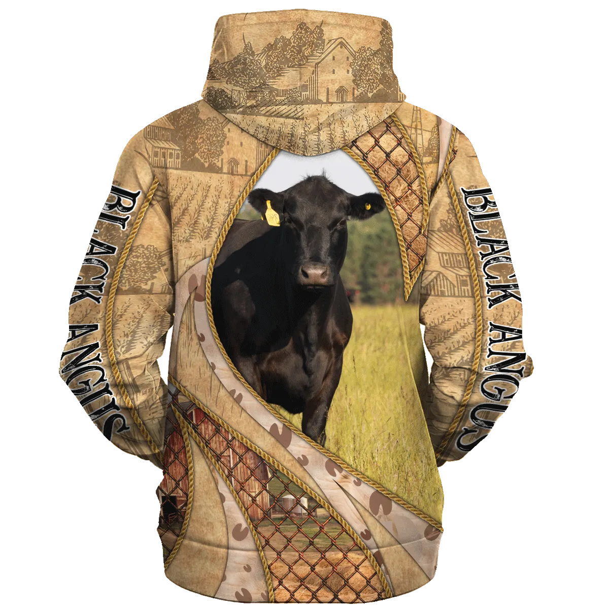 In The Memories Of Black Angus Hoodie, Cute Cow Hoodie 3D All Over Print