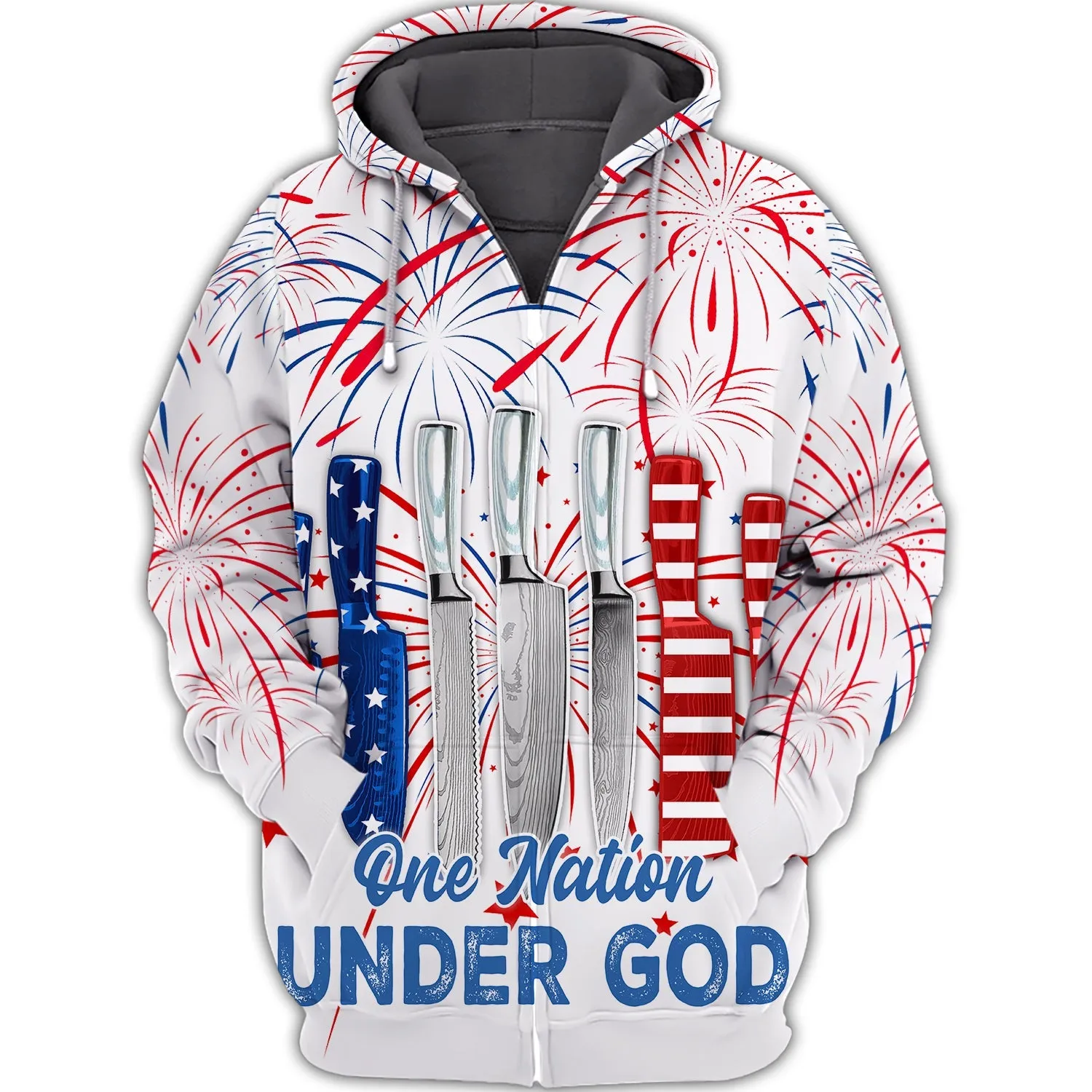 Independence Day Chef One Nation Under God 3D Full Print, Chef Flag Sweatshirt Hoodie