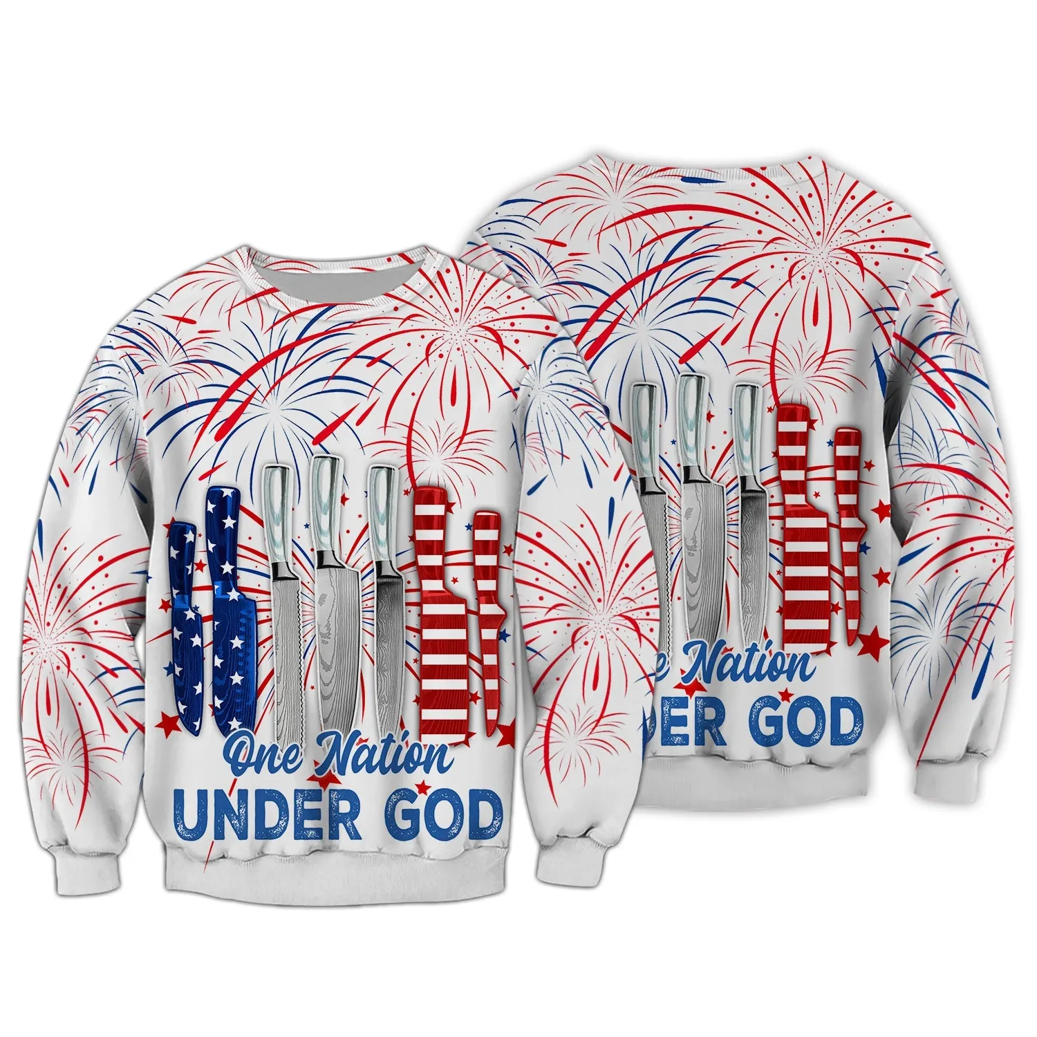 Independence Day Chef One Nation Under God 3D Full Print, Chef Flag Sweatshirt Hoodie