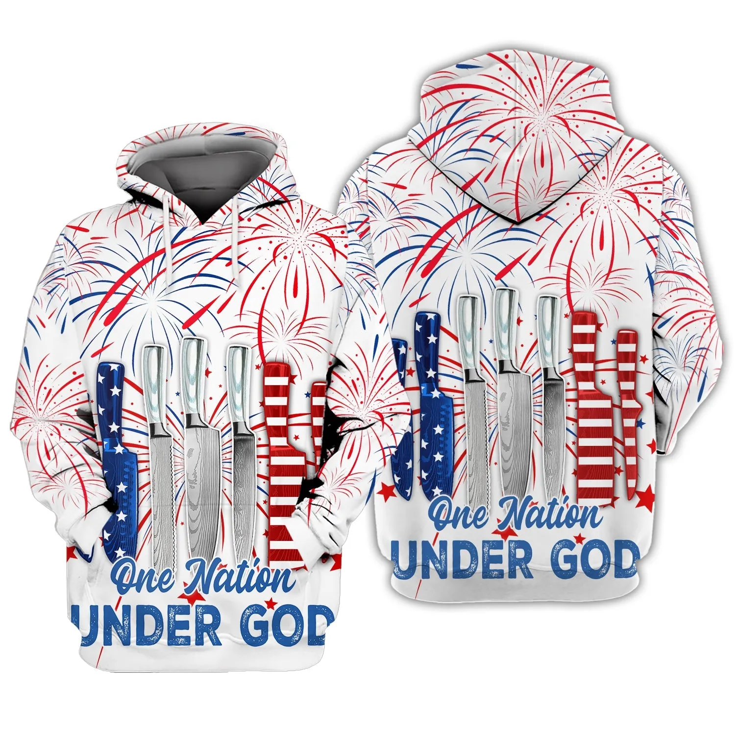 Independence Day Chef One Nation Under God 3D Full Print, Chef Flag Sweatshirt Hoodie