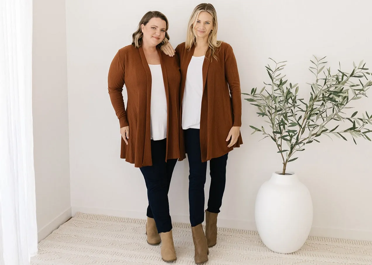 Jasper Swing Cardigan in Chocolate Brown