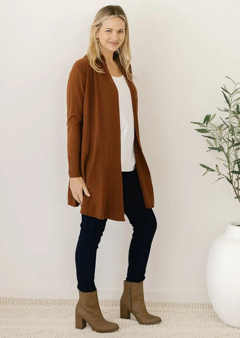 Jasper Swing Cardigan in Chocolate Brown