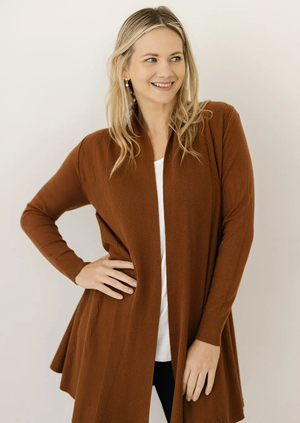 Jasper Swing Cardigan in Chocolate Brown